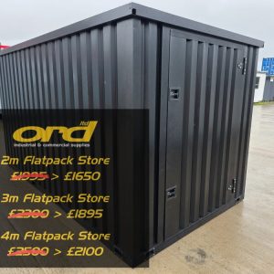 Portable Flat Packed Metal Store - Black